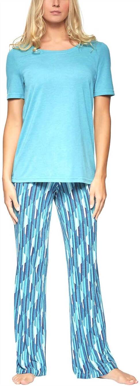 NEW FELINA super soft knit pajama top in blue